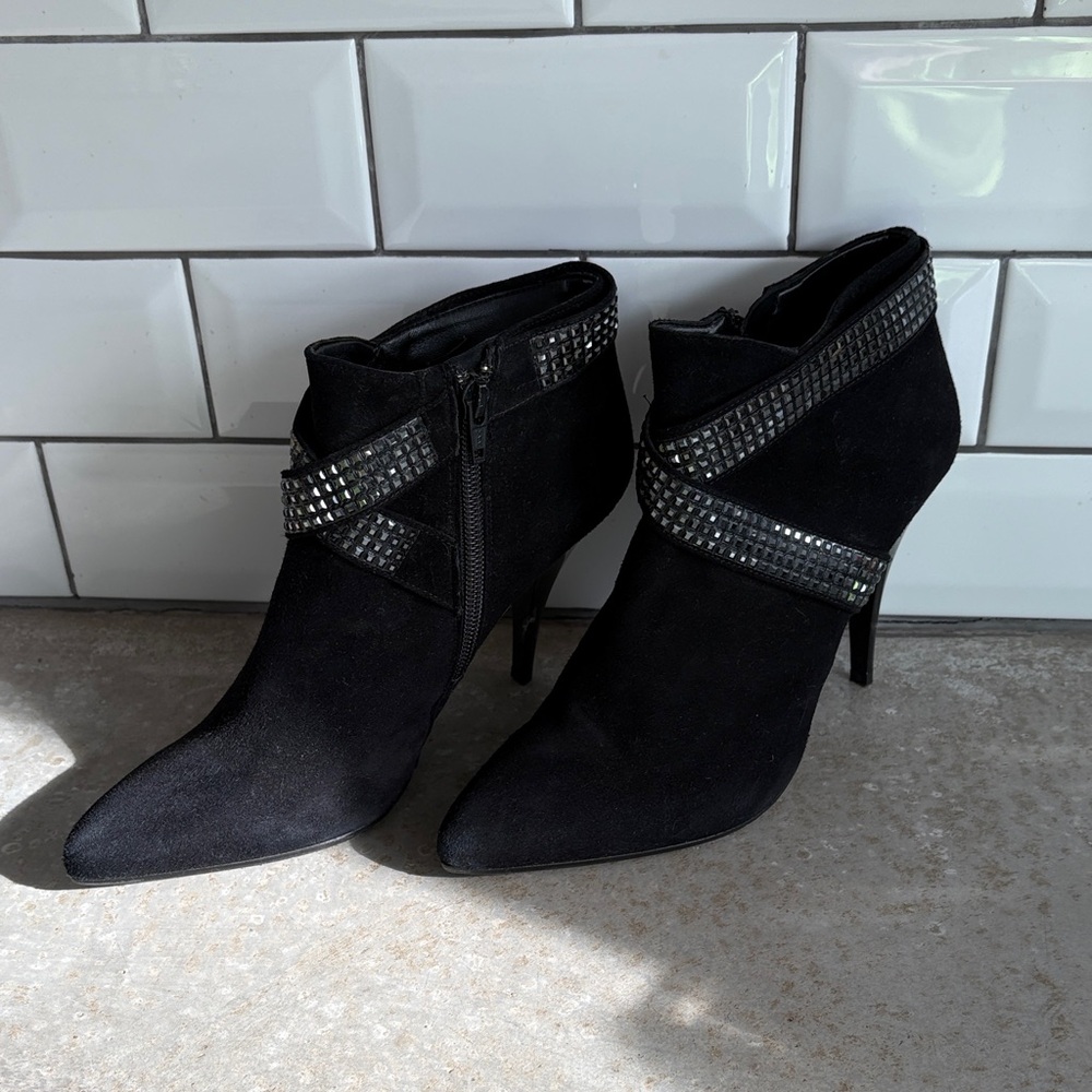 Black Studded Dune Ankle Boots